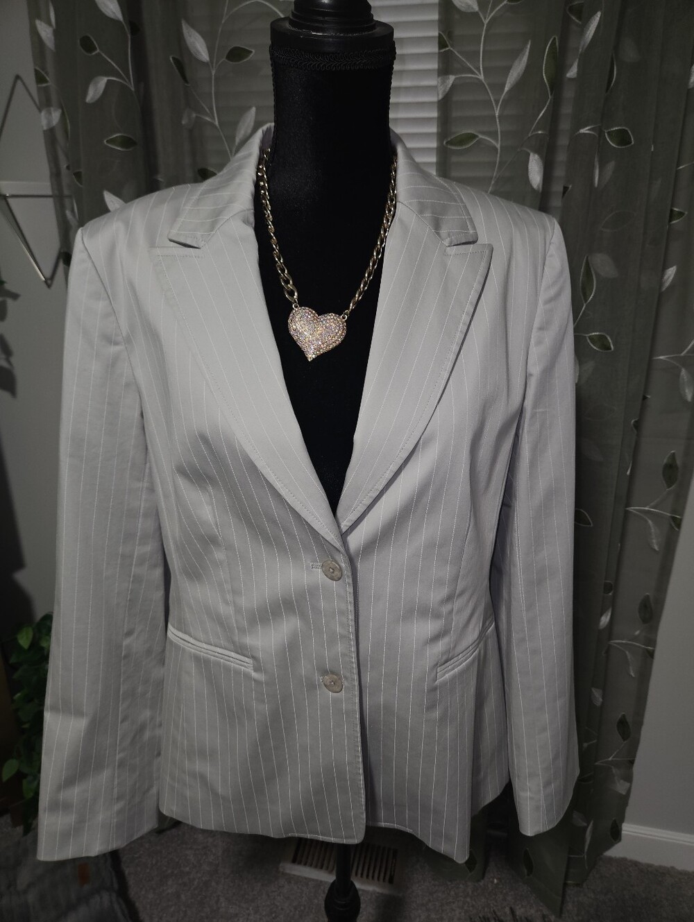 Talbots Light Gray Pinstripe Blazer & Pants